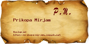 Prikopa Mirjam névjegykártya